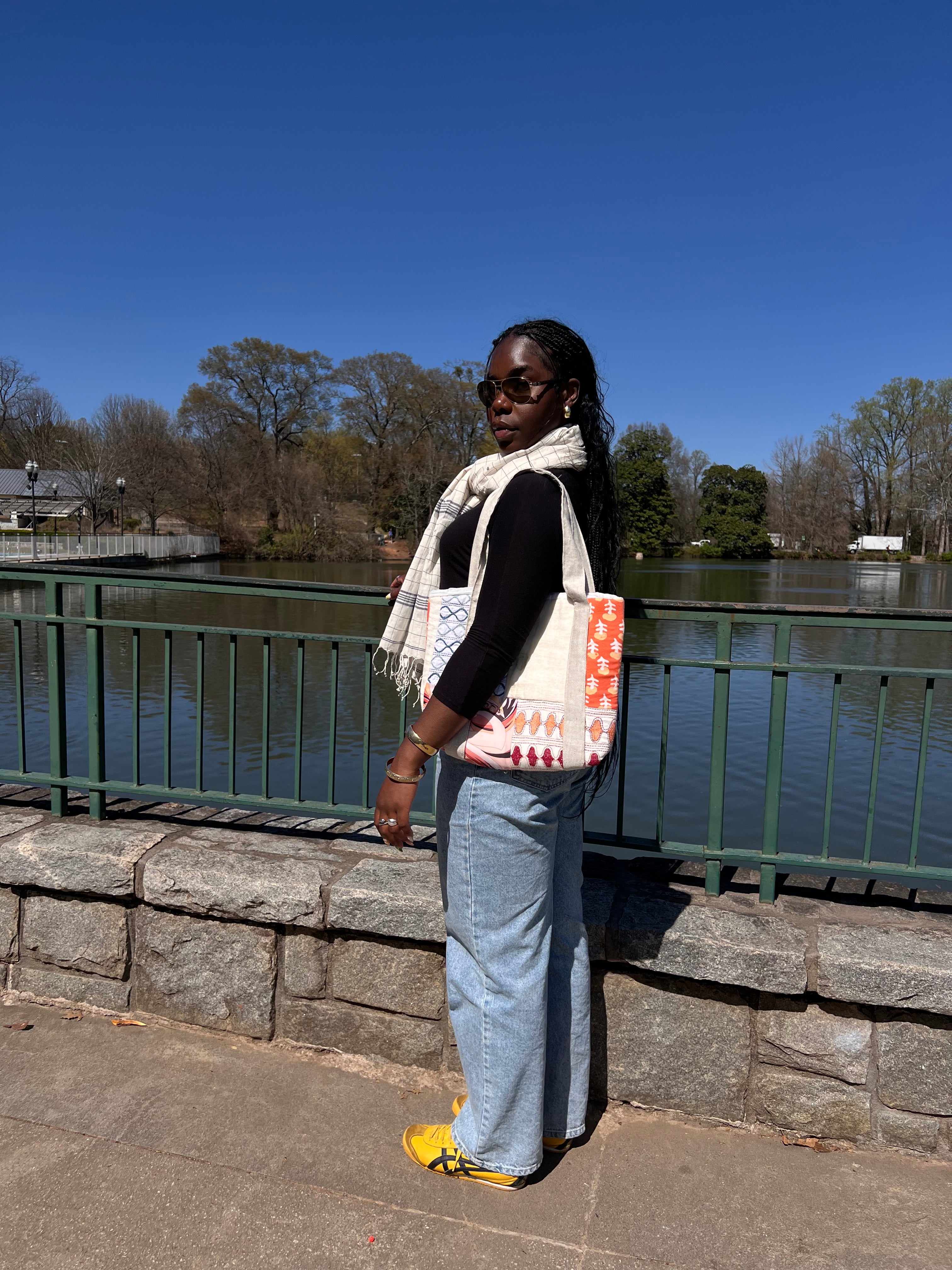 Coral Reef Jamdani Muslin Scarf