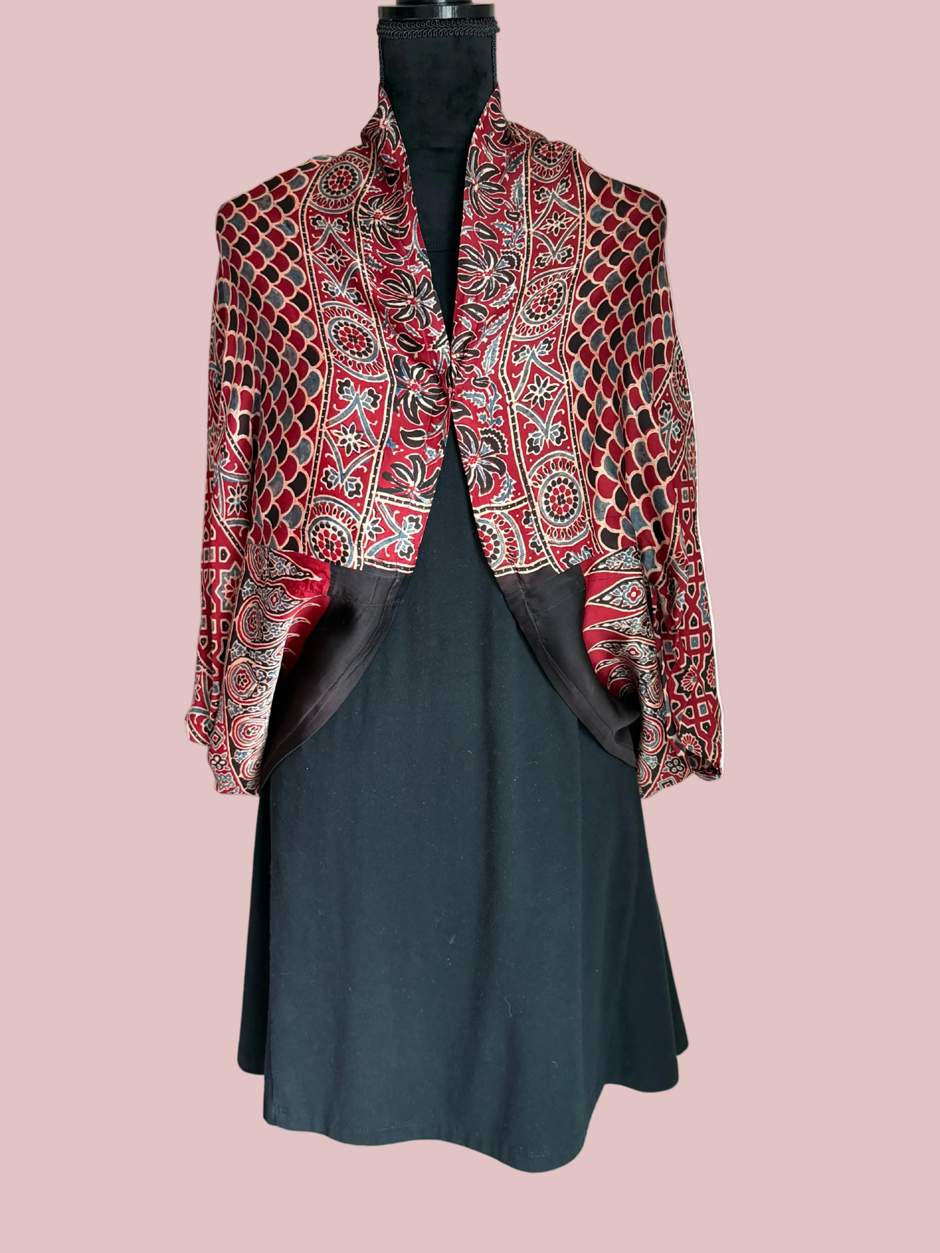 Arches luxury modal silk shrug with a buttoned look