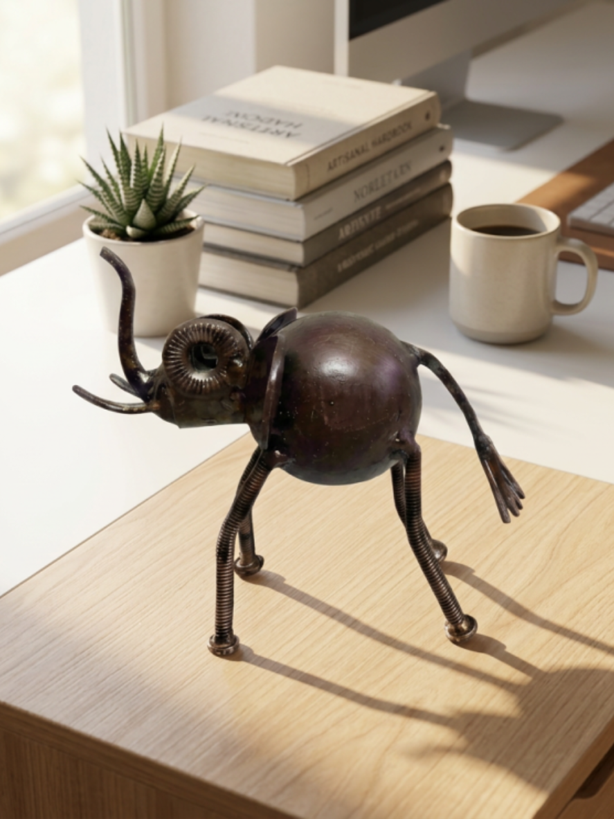 Baby Elephant - repurposed metal animal figurine