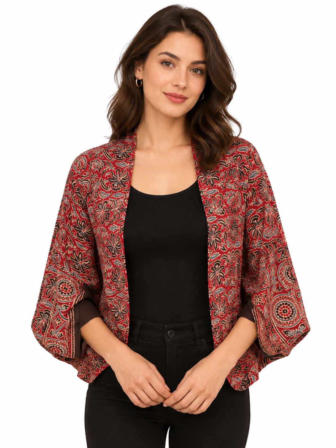 Hawaii - Ajrakh Modal Silk shrug - All Season
