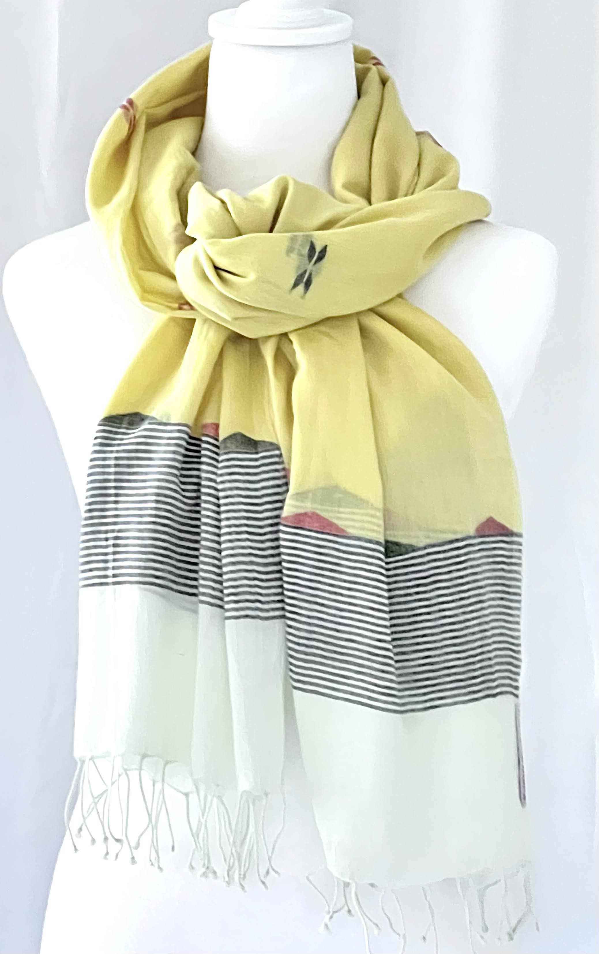 Butter Cream Jamdani Scarf
