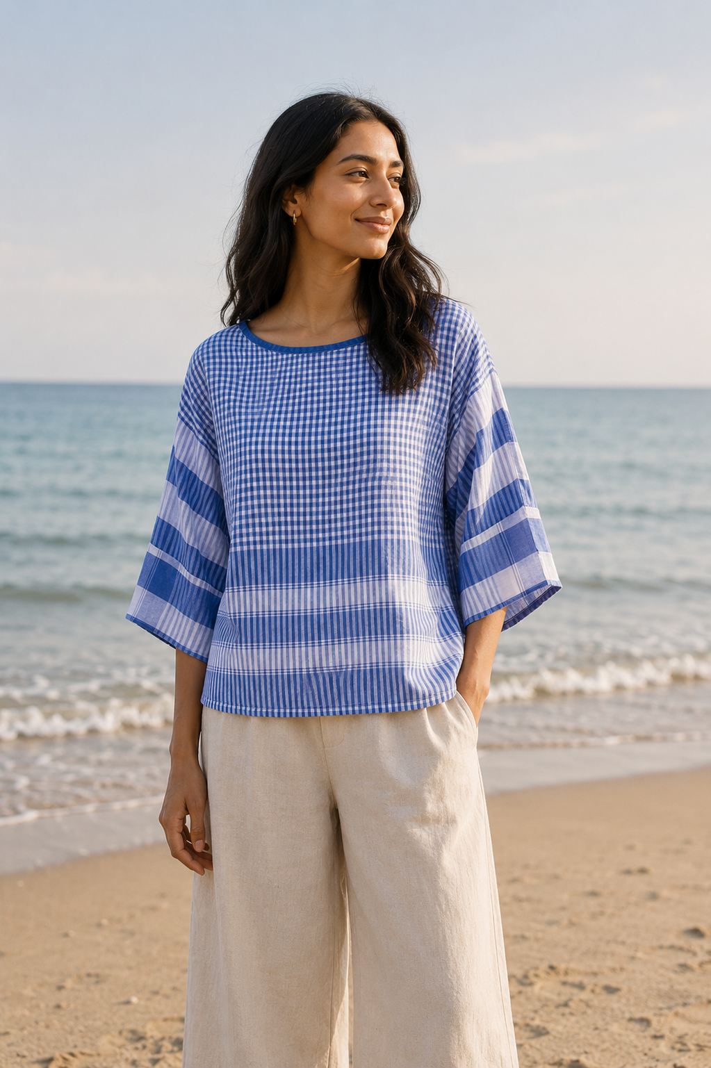 Neeli Gamchha Top