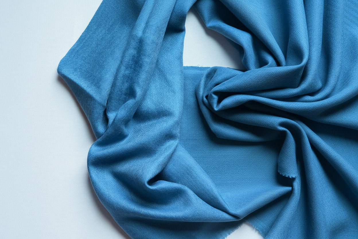 Cobalt Blue Luxury Pashmina Scarf - close look