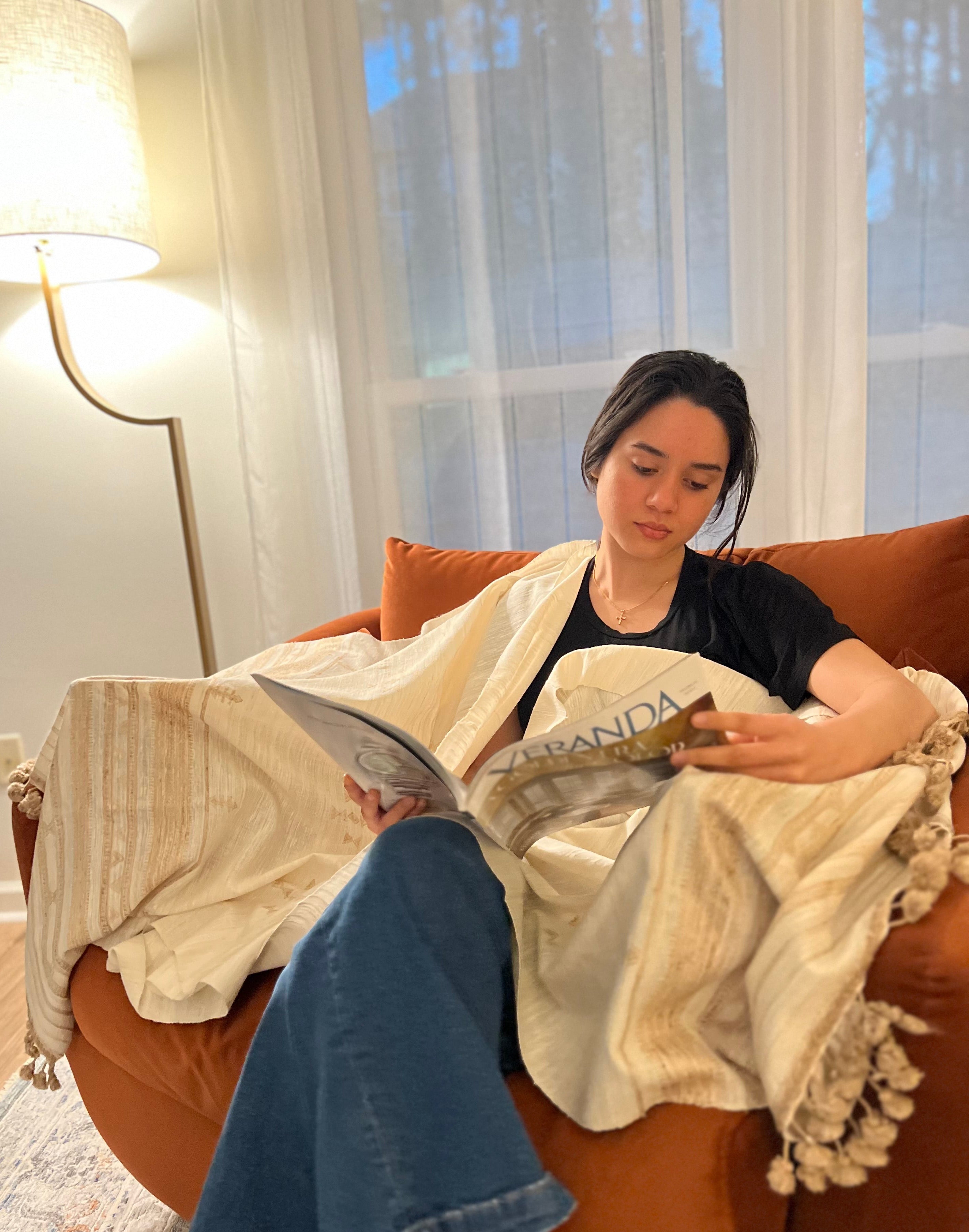 Kutch Jalboota Fine Vegan Silk-Wool Luxury Throw