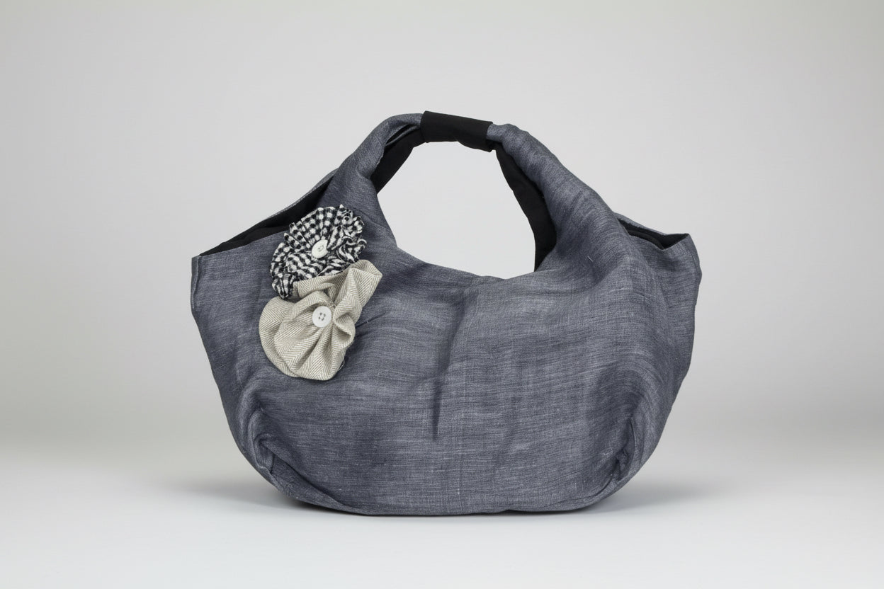 Flora slouchy handmade bags - bag 005- in studio