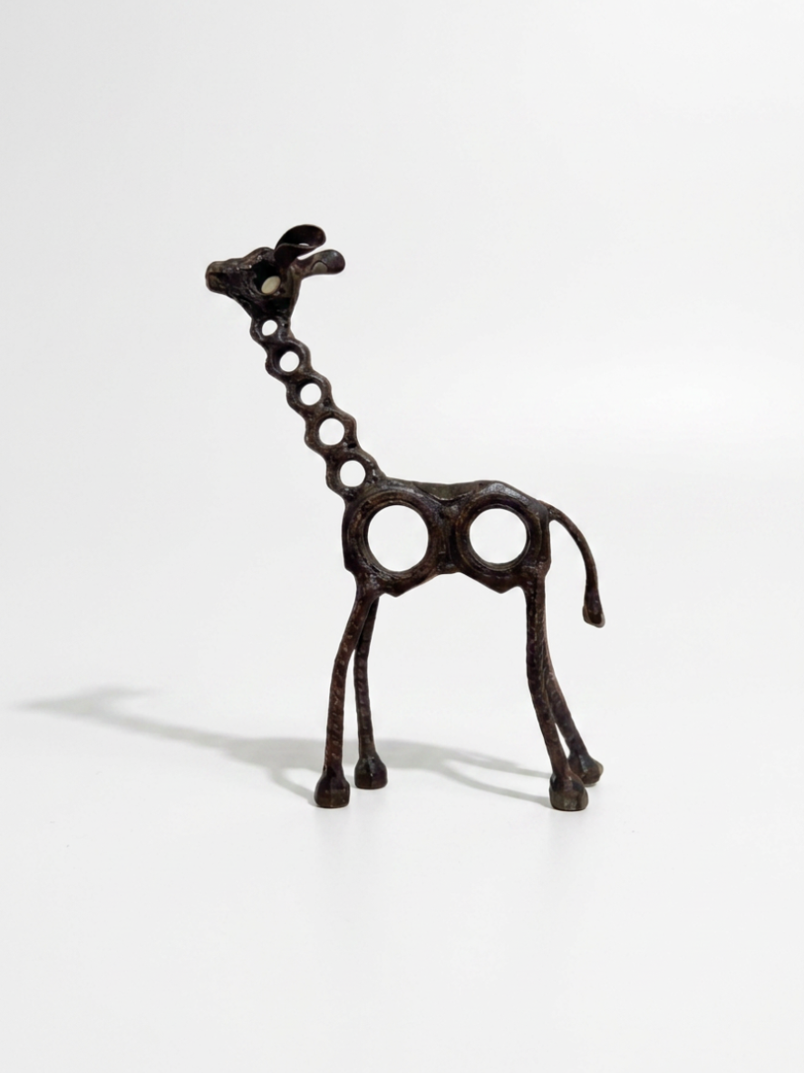 Giraffe - repurposed metal animal figurine