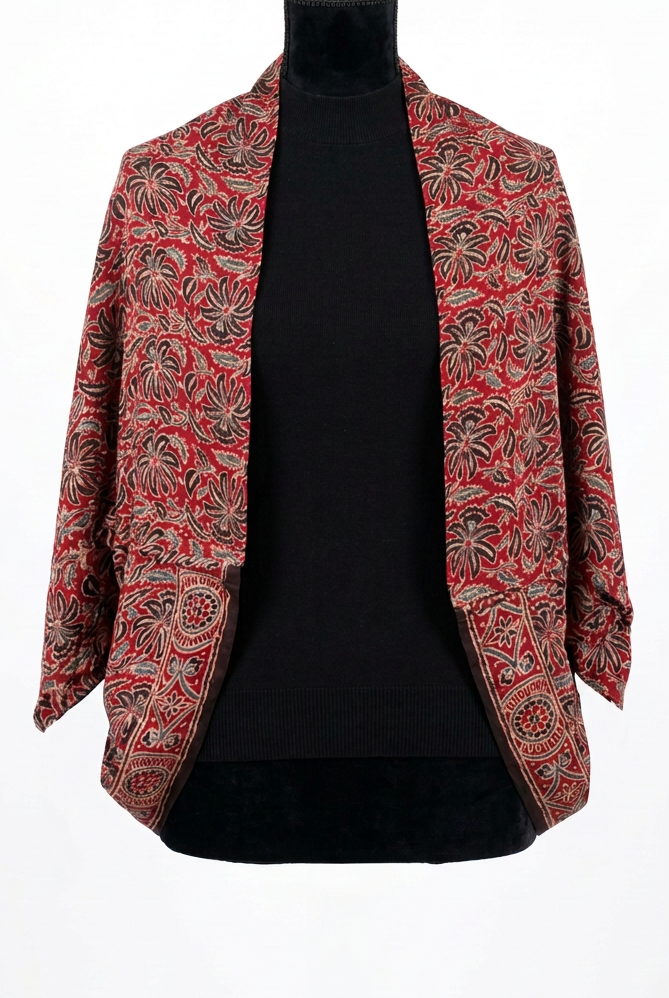 Hawaii - Ajrakh Modal Silk shrug - All Season