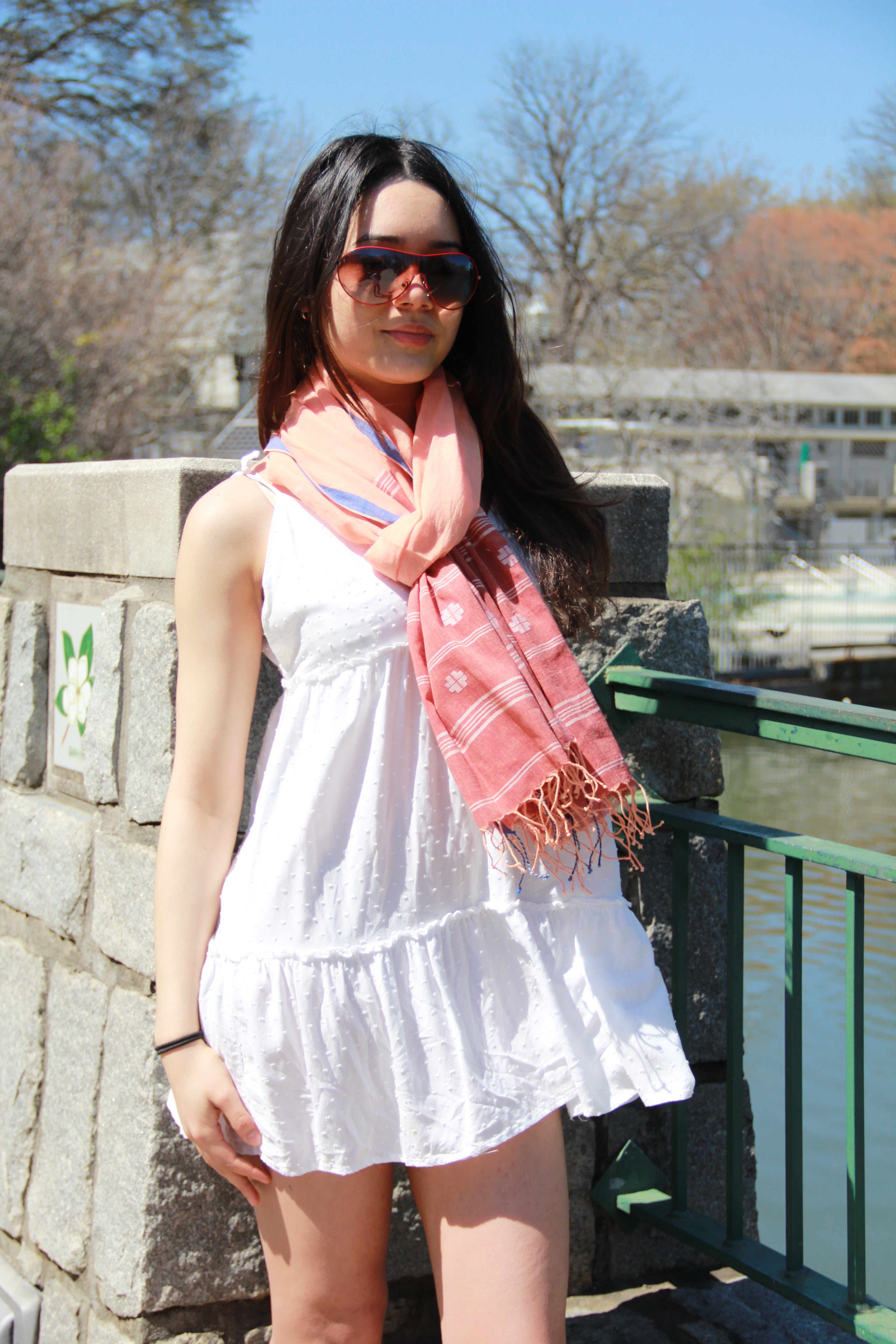 Coral Reef Jamdani Muslin Scarf