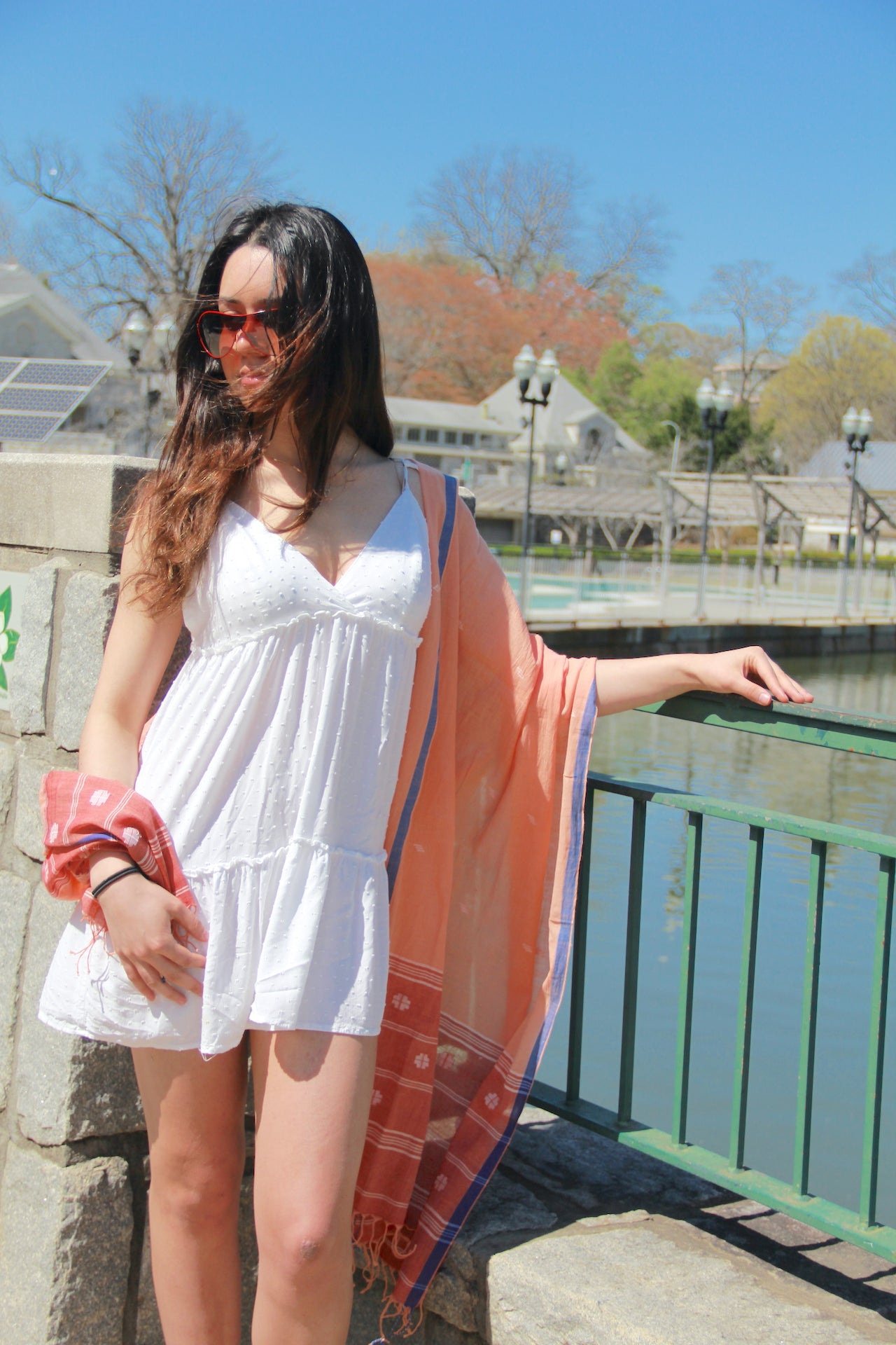 Coral Reef Jamdani Muslin Scarf