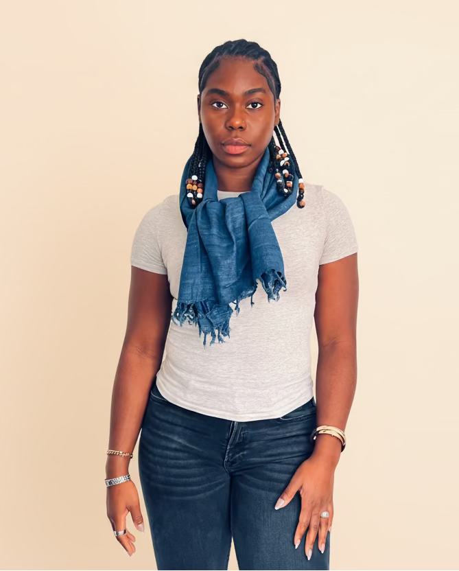 Indigo Luxurious Vegan Silk Scarf