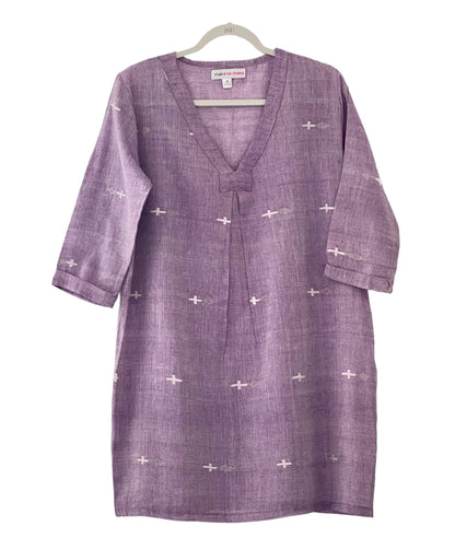 Lavender Short Dress-Kaftan