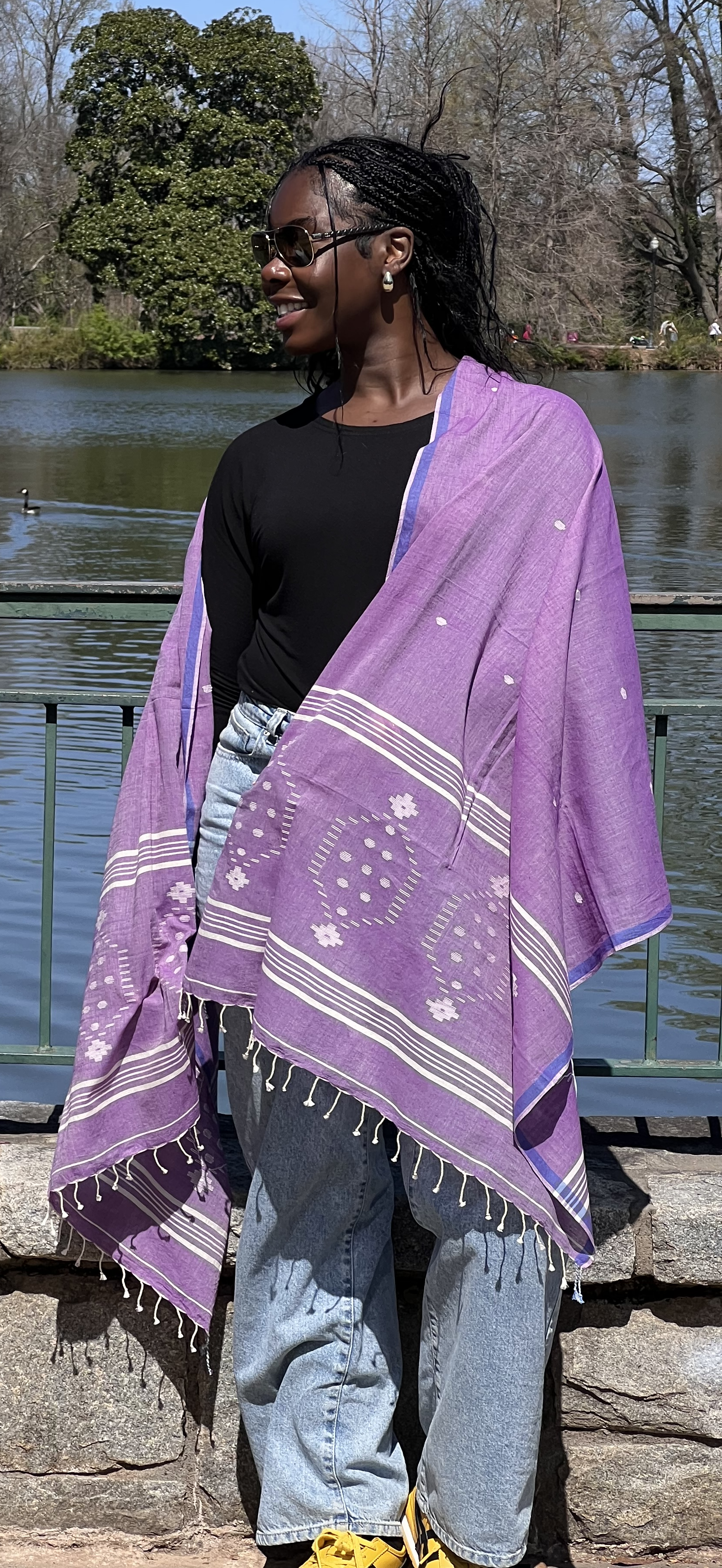 Coral Reef Jamdani Muslin Scarf