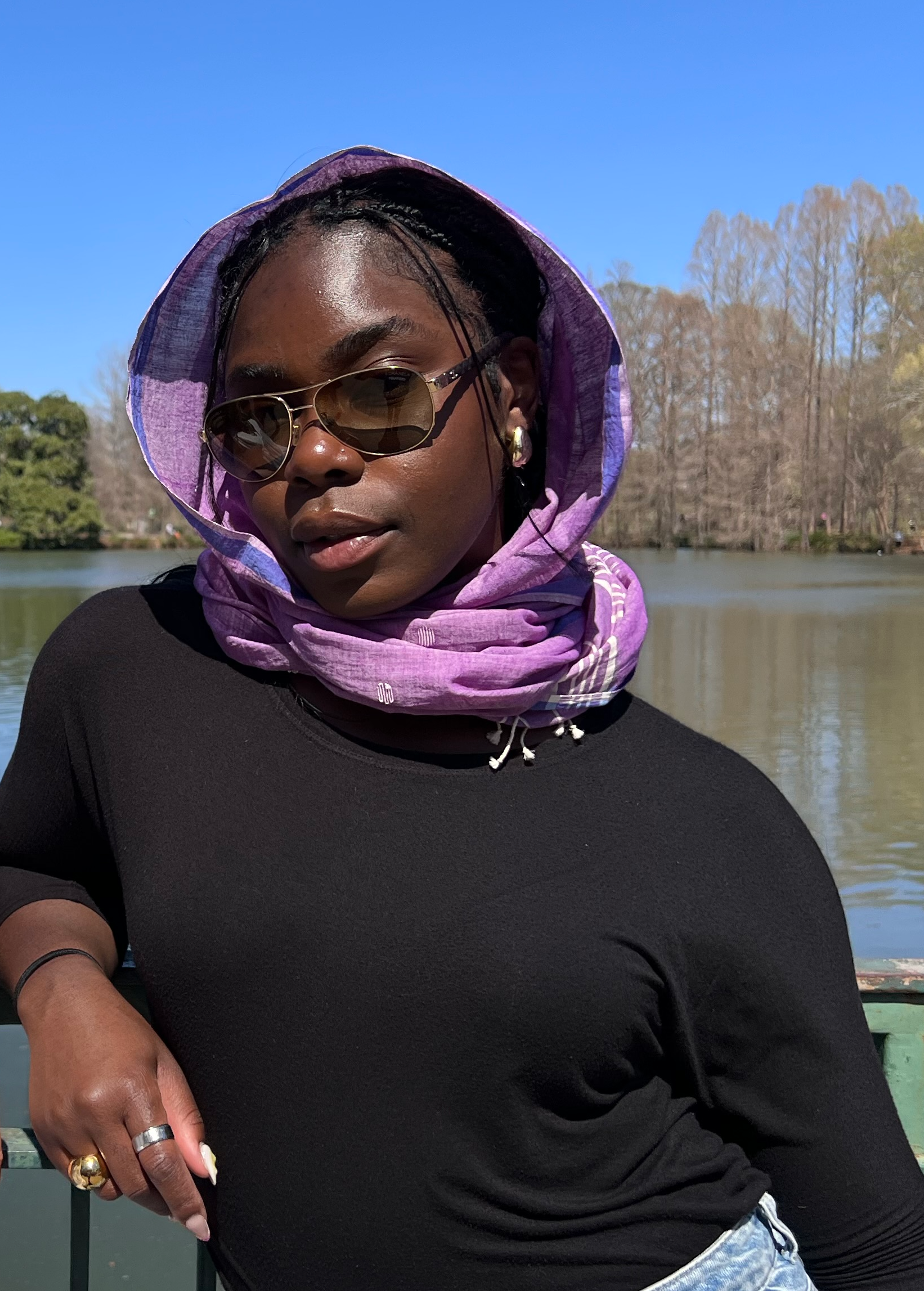Lavender Jamdani Muslin Scarf