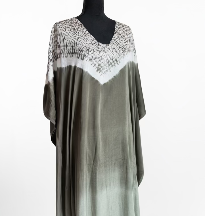 Modal Silk Shibori kaftan design