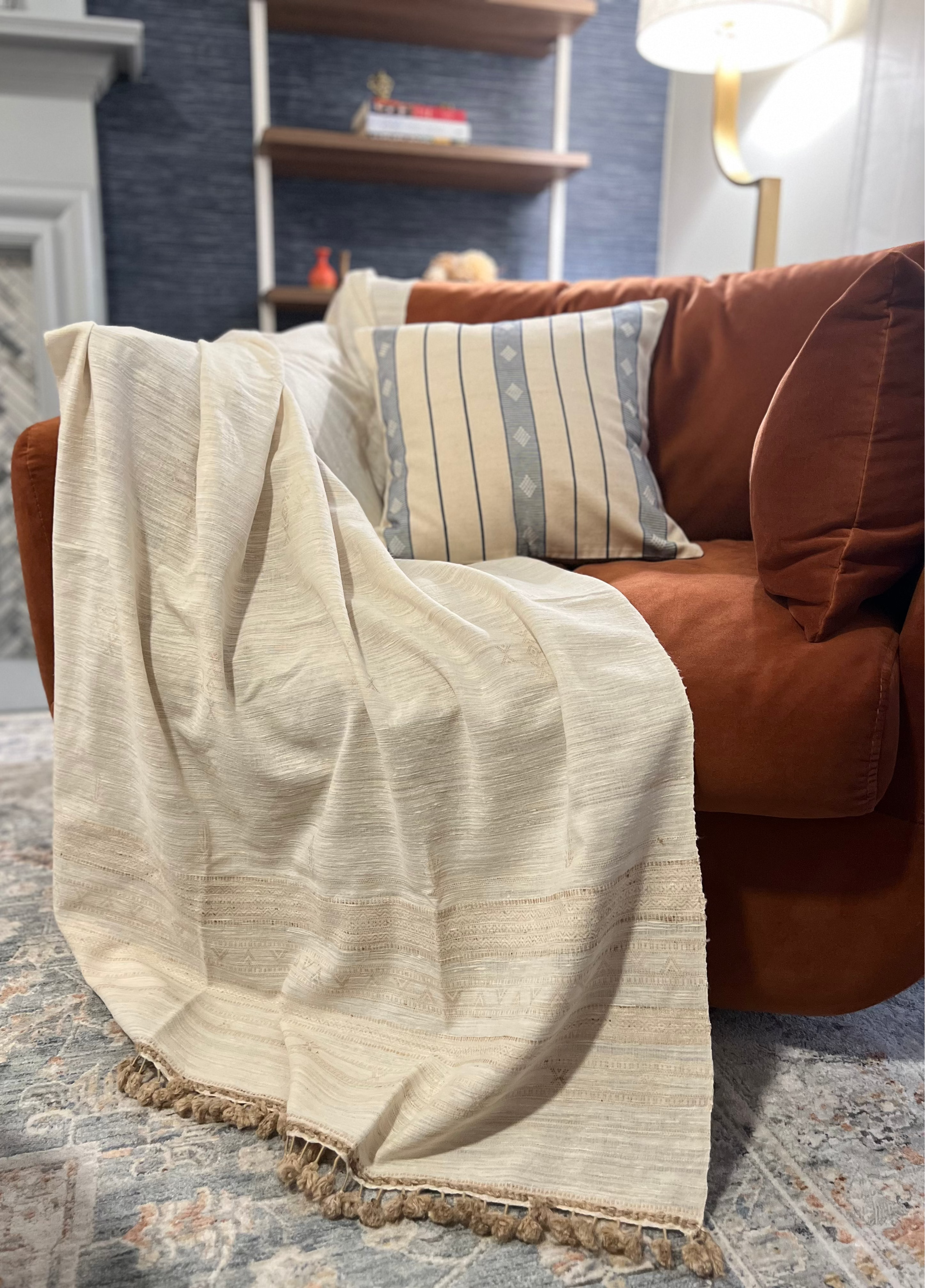 Natural Fine Silk-Wool Jalboota luxury Throw