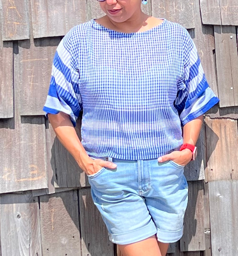 Neeli Gamchha Top
