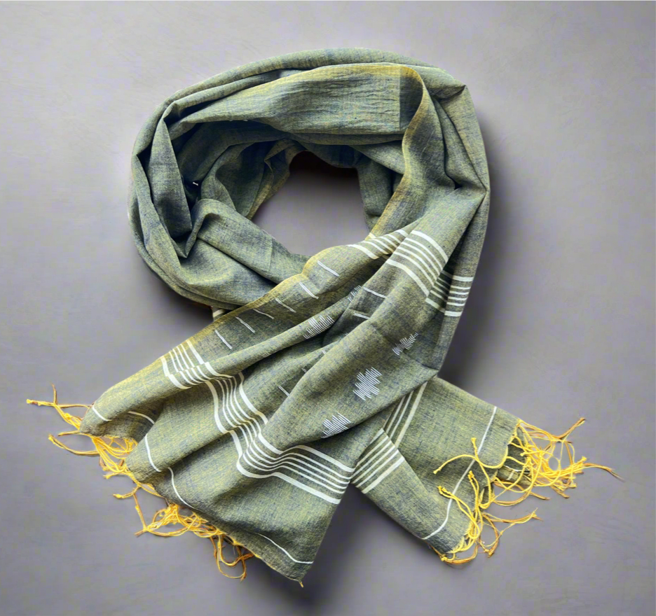 Olive Jamdani Scarf