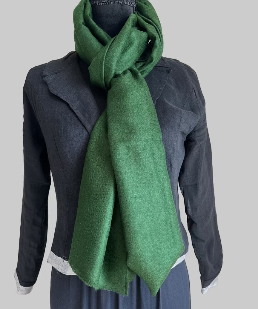 Pure Pashmina Luxury Scarf - Dark Green - short