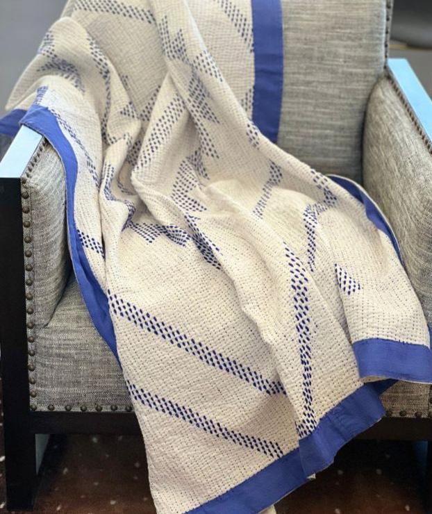Capri Cotton Kantha Throw Quilt