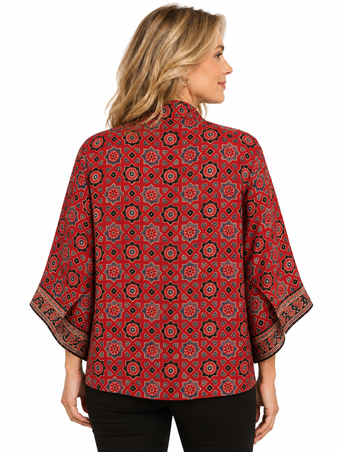 Tara - Ajrakh Modal Silk shrug - All Season