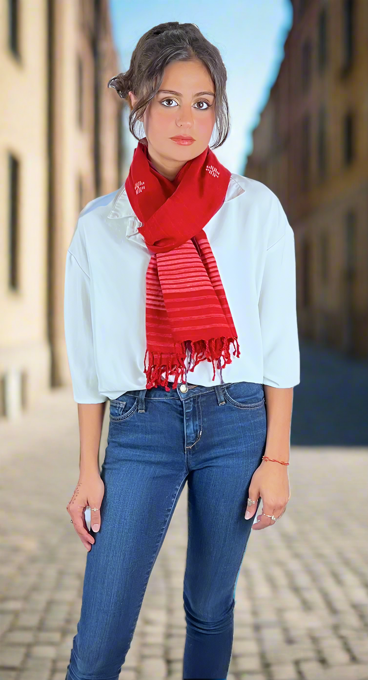 Scarlett Peace Silk &amp; Cotton Scarf