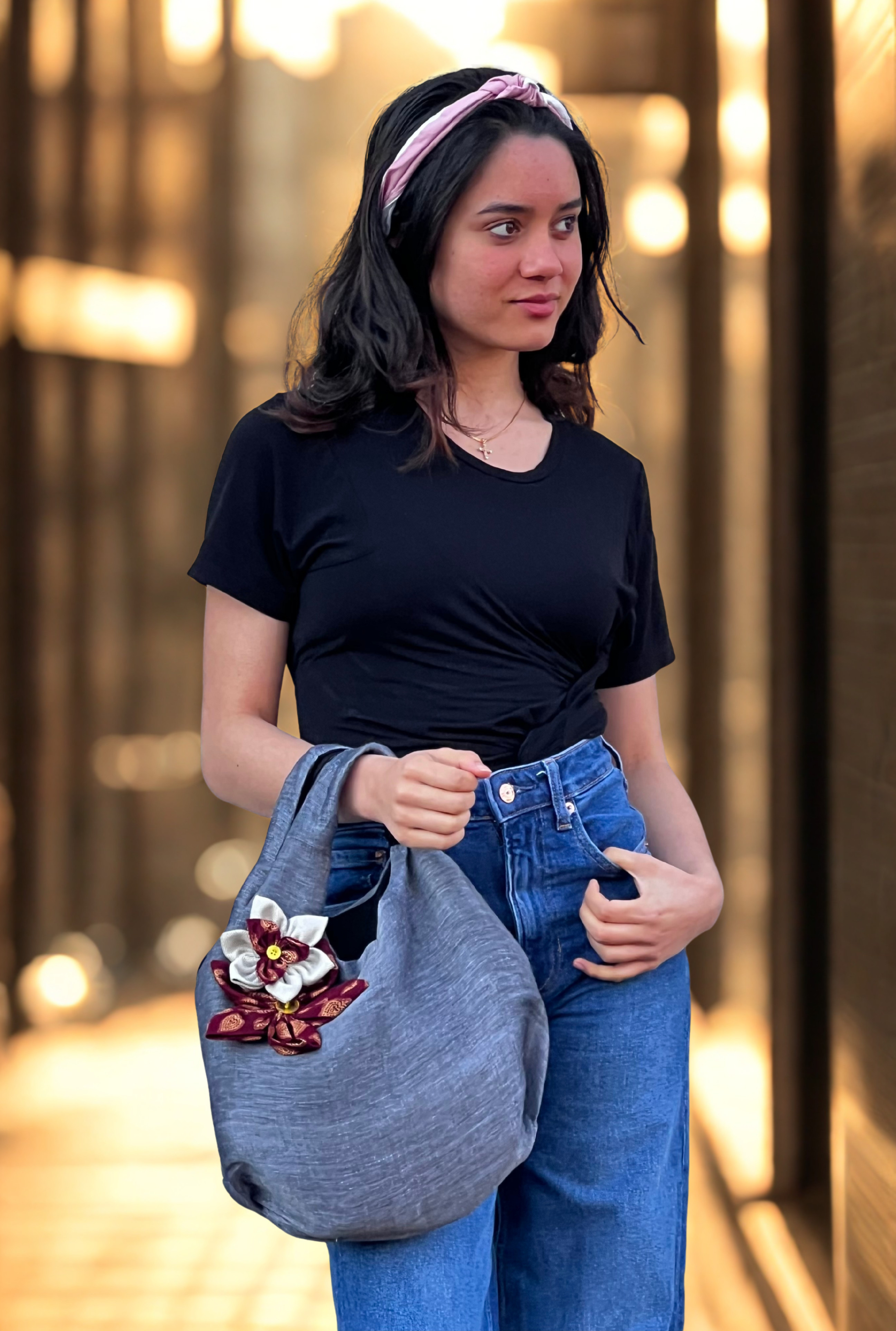 Flora slouchy handcrafted small bags - one-of-a-kind