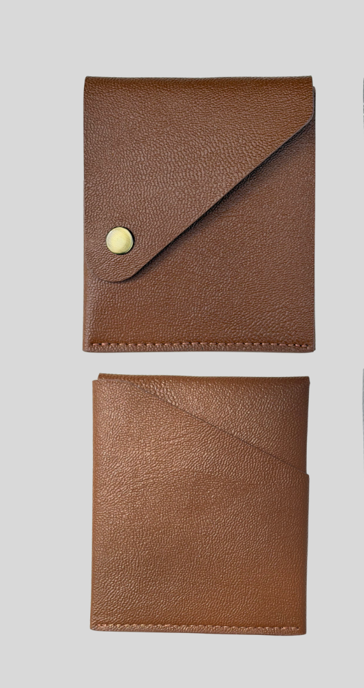 Wholesale Vegan - Design #RMF 316 - Brown Card Case with Pyramid Flap