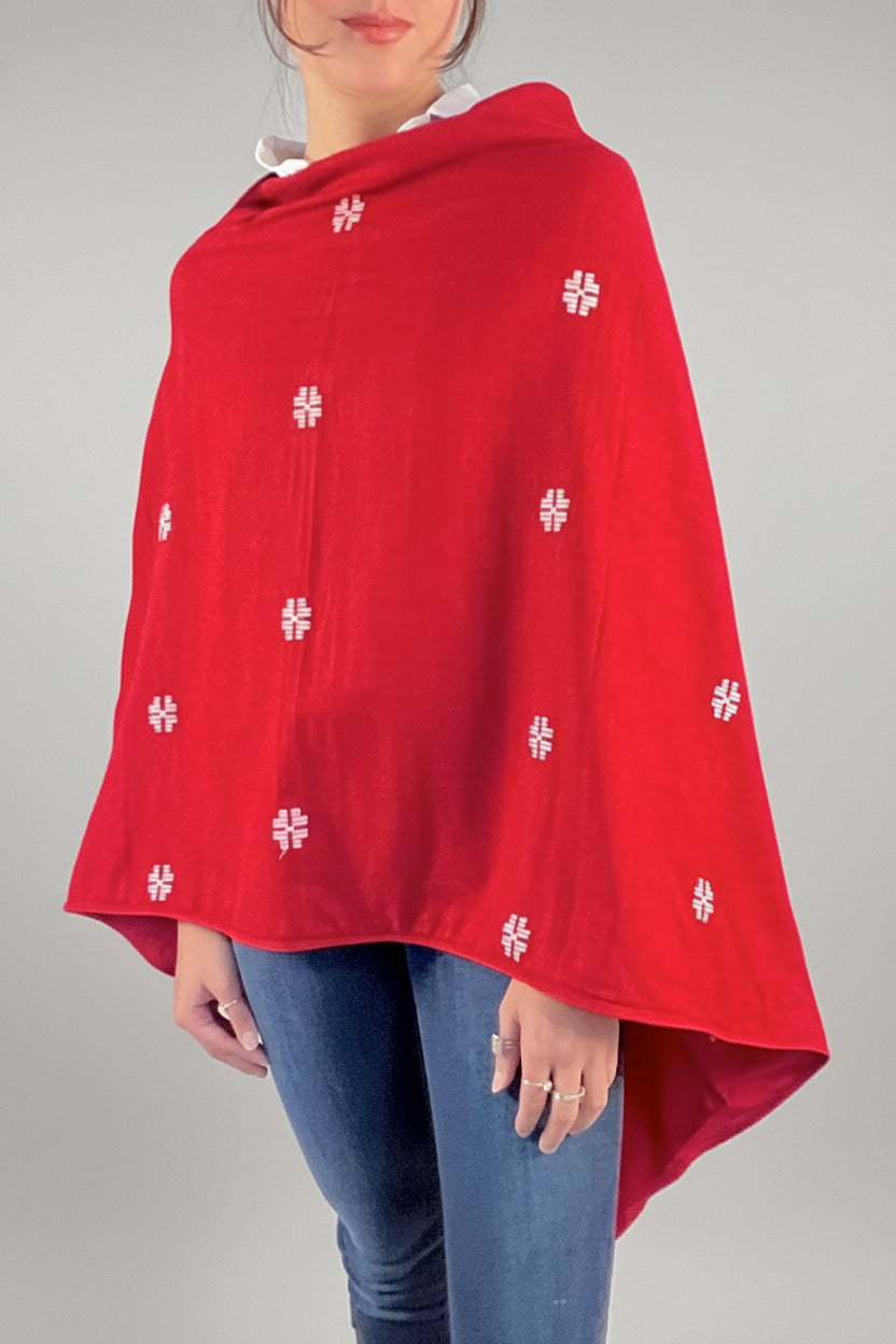 Cardinal Cape - Vegan Silk-Cotton Blend