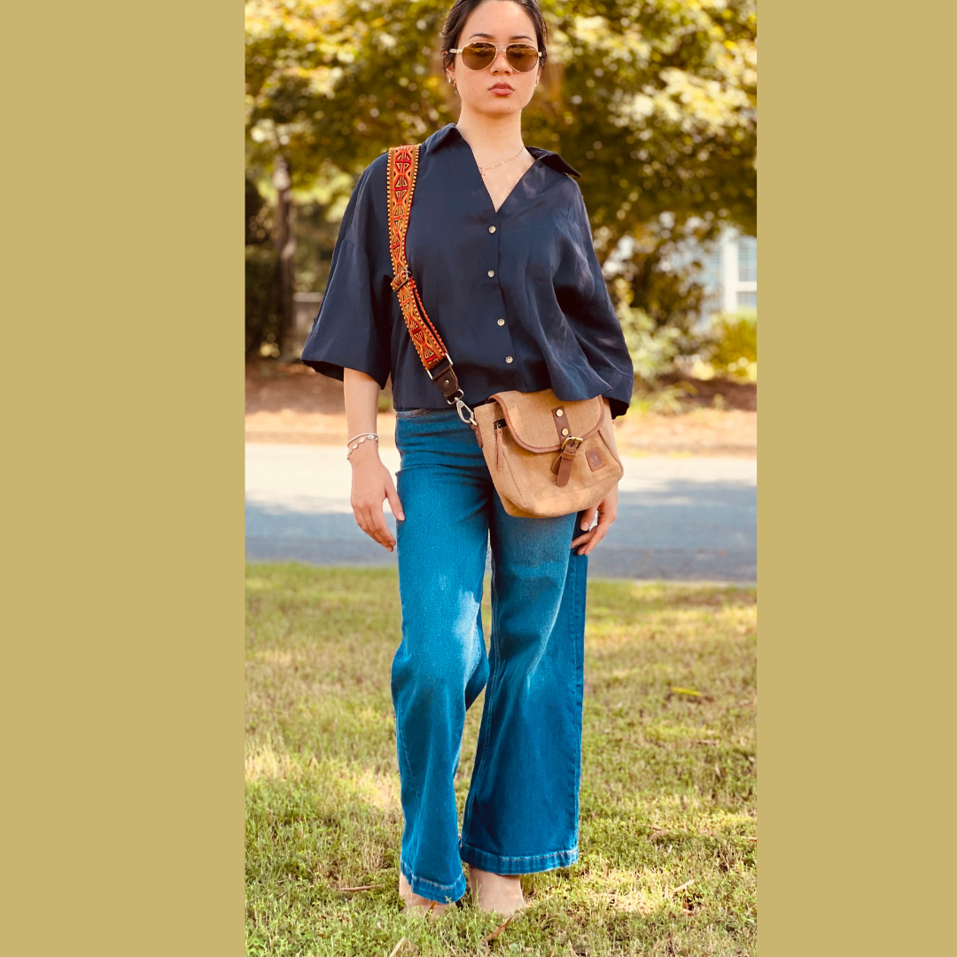 parvatistrap_PV01_on model handwoven top and genuine leather back