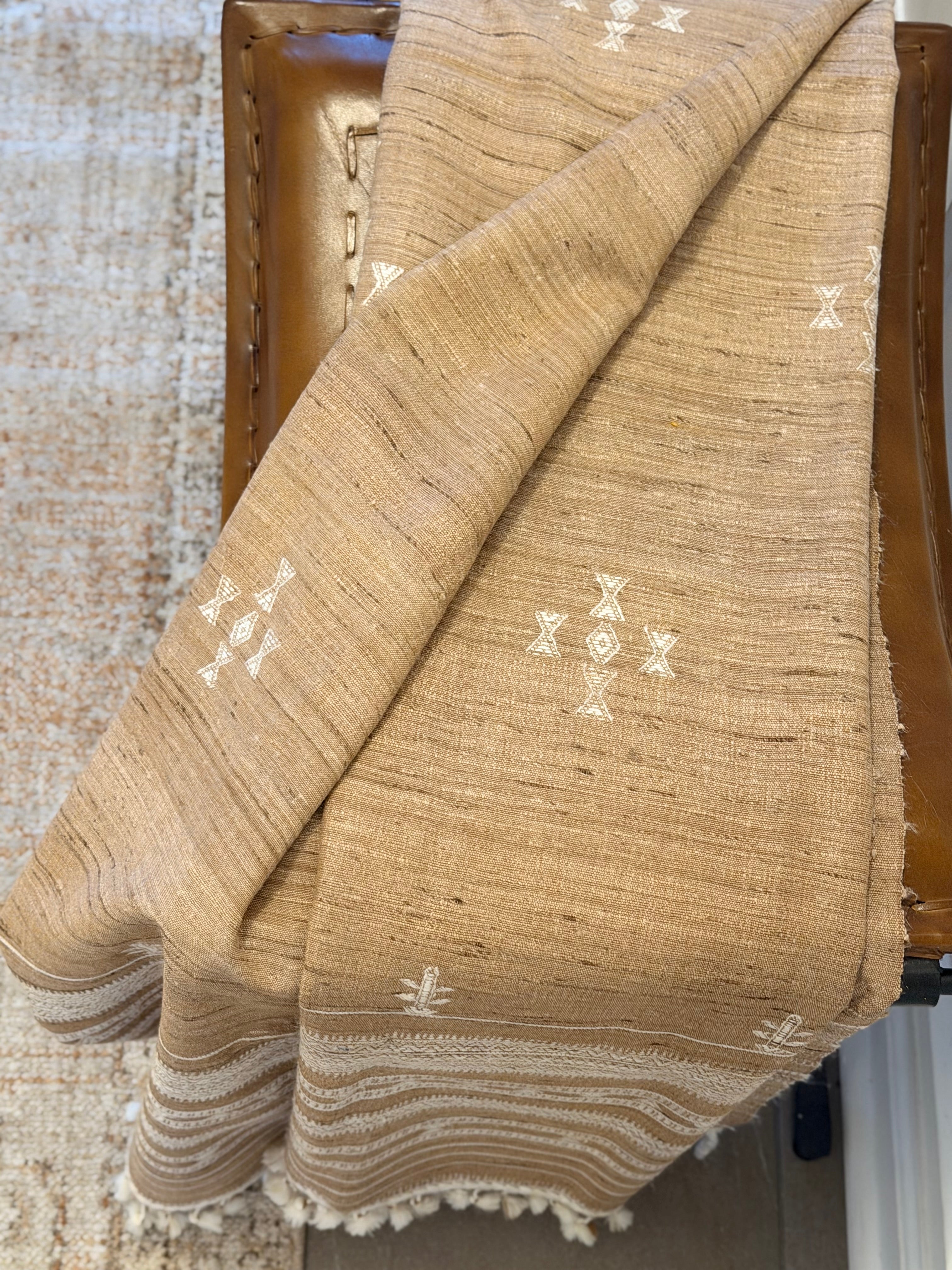 Fine vegan silk-wool throw