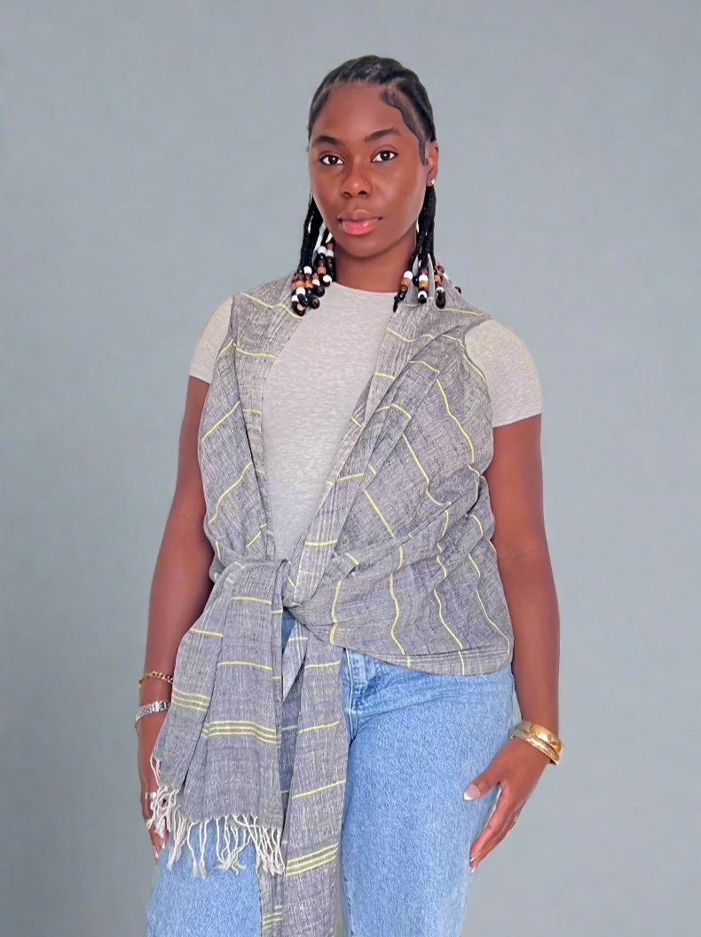 Ash Pure Peace Silk Scarf-Kimono
