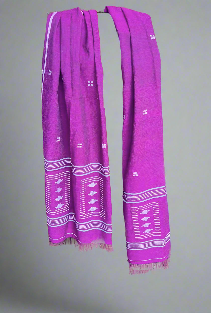 Aubergine Jamdani Muslin Scarf