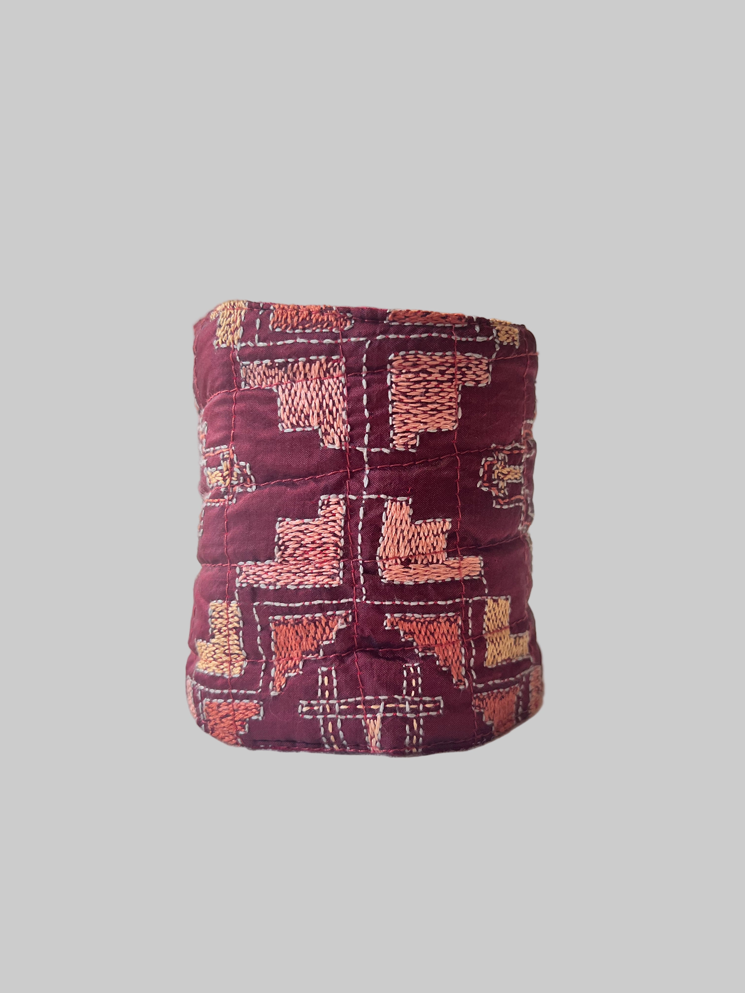 Aztec Kantha coffee-tea cup cozy front