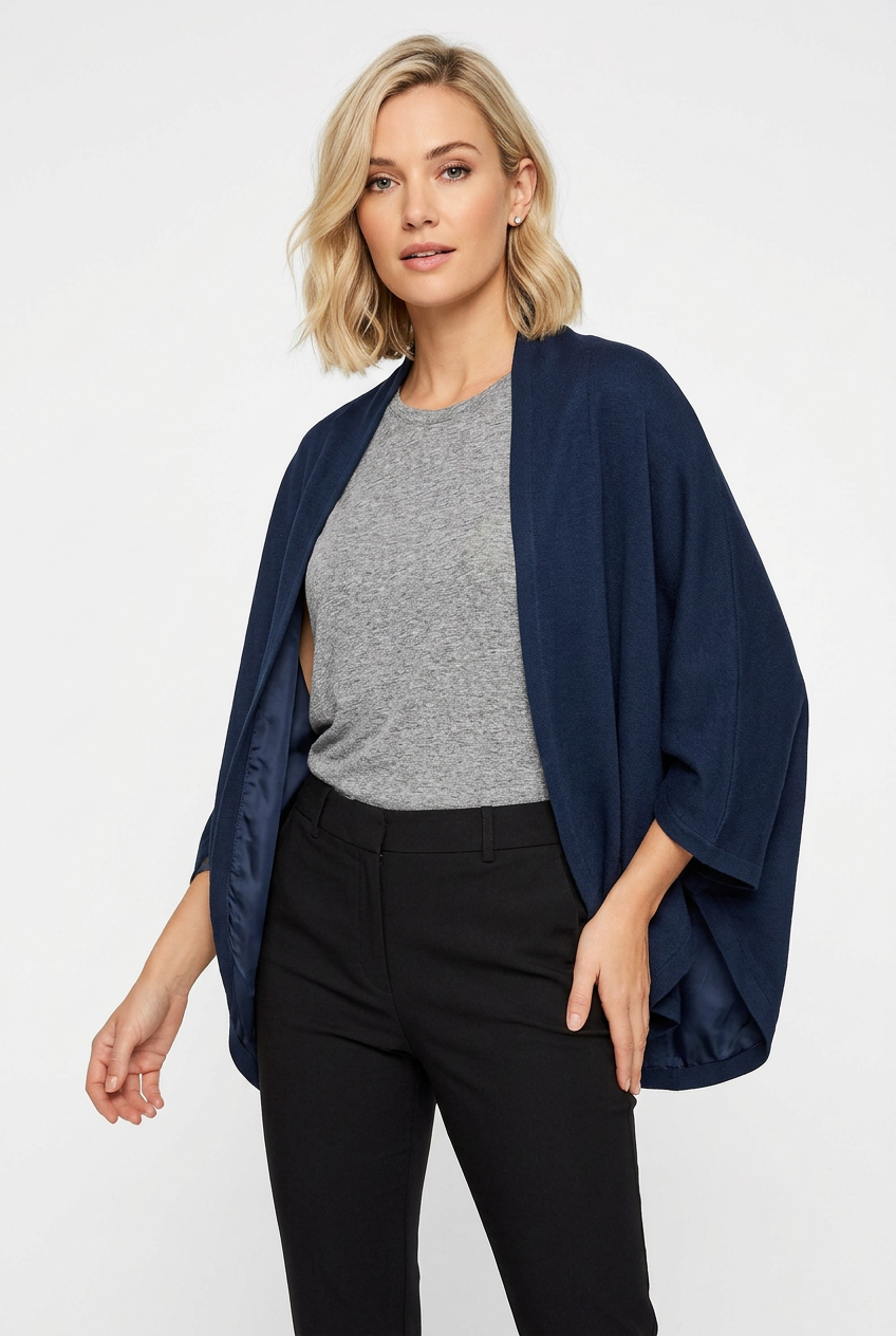 Azure - Midnight Blue Luxury Modal Silk Shrug