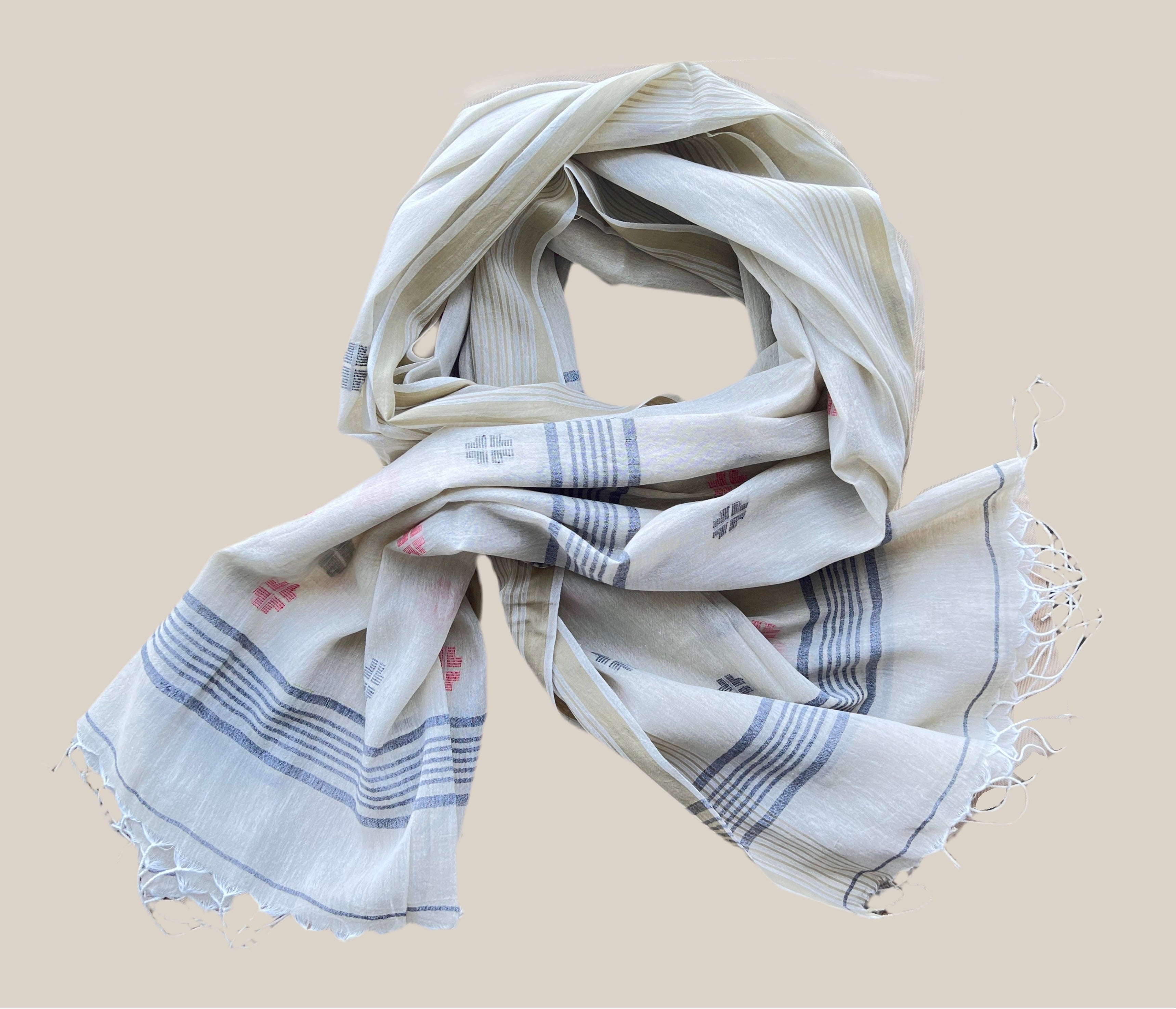 Bella Jamdani Muslin Scarf