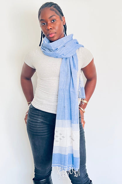 Blue Belle Jamdani Scarf