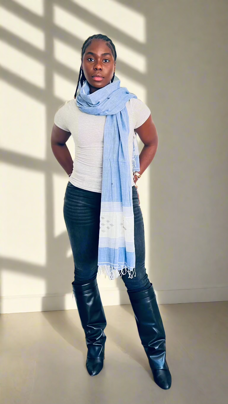 Blue Belle Jamdani Scarf