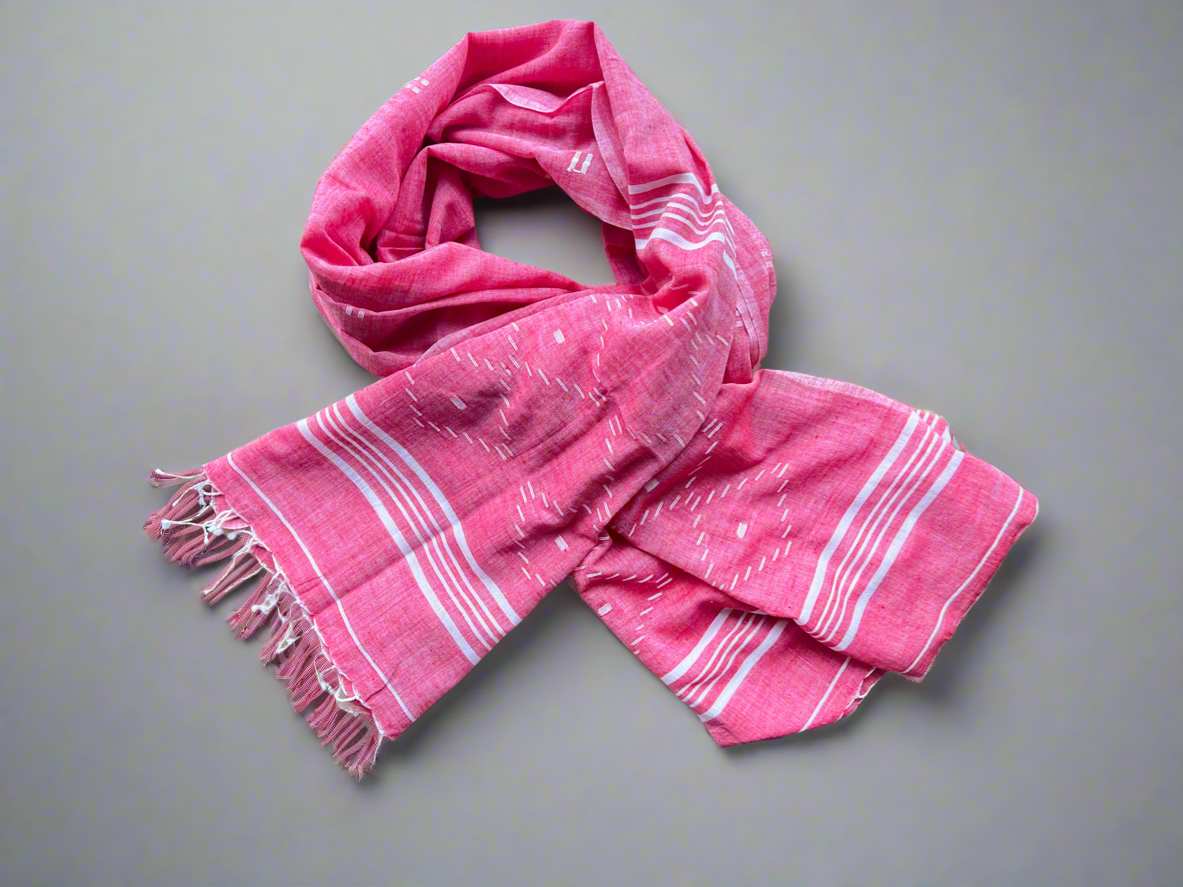 Pretty pink muslin scarf