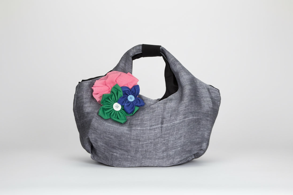 Flora slouchy handmade bags - bag 002 - in studio