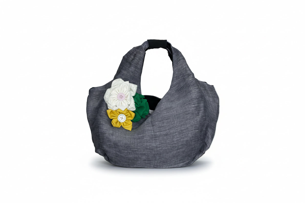 Flora slouchy handmade bags - bag 004 - in studio 