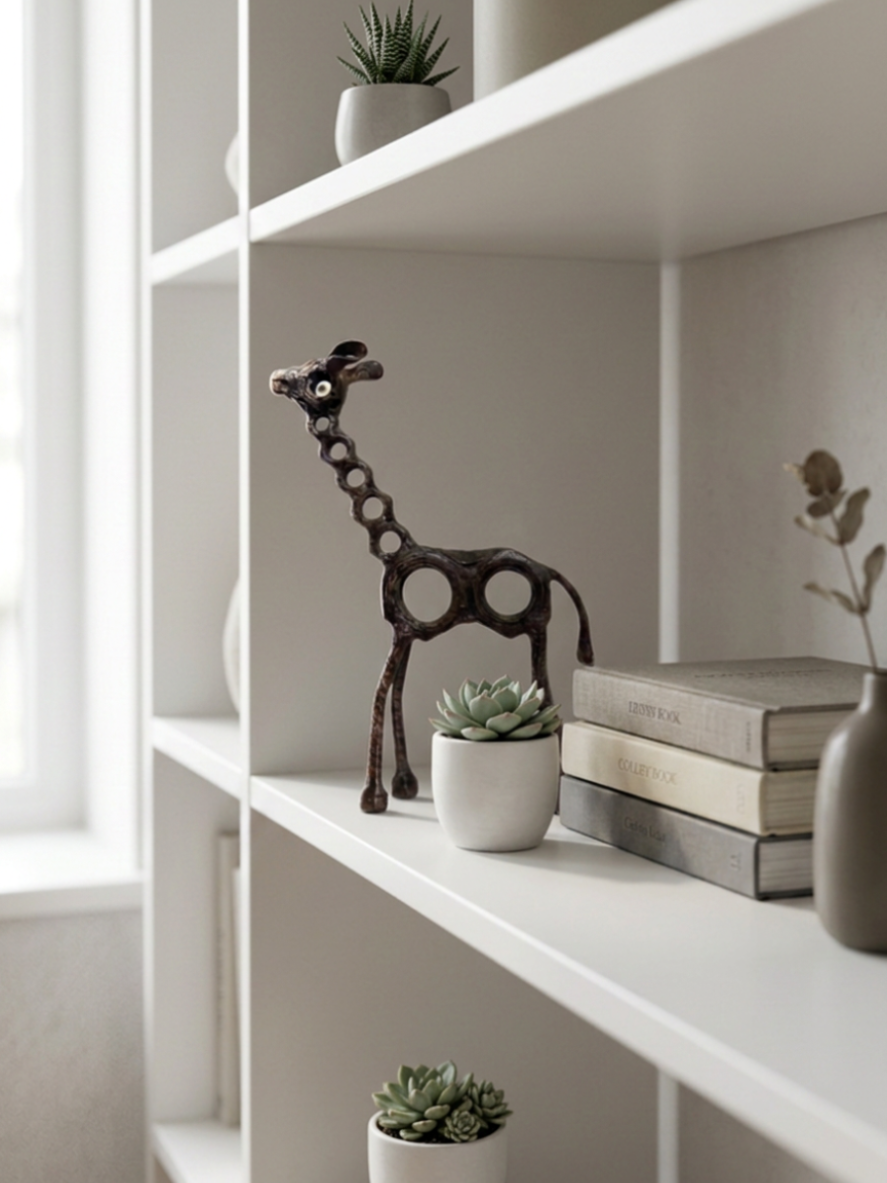 Giraffe - repurposed metal animal figurine