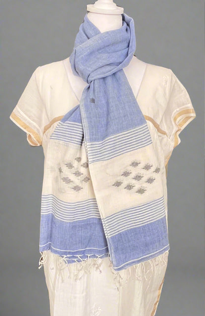 Blue Belle Jamdani Scarf