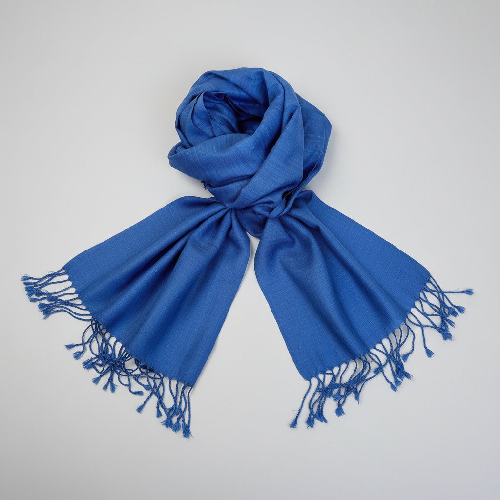 Indigo Luxurious Vegan Silk Scarf