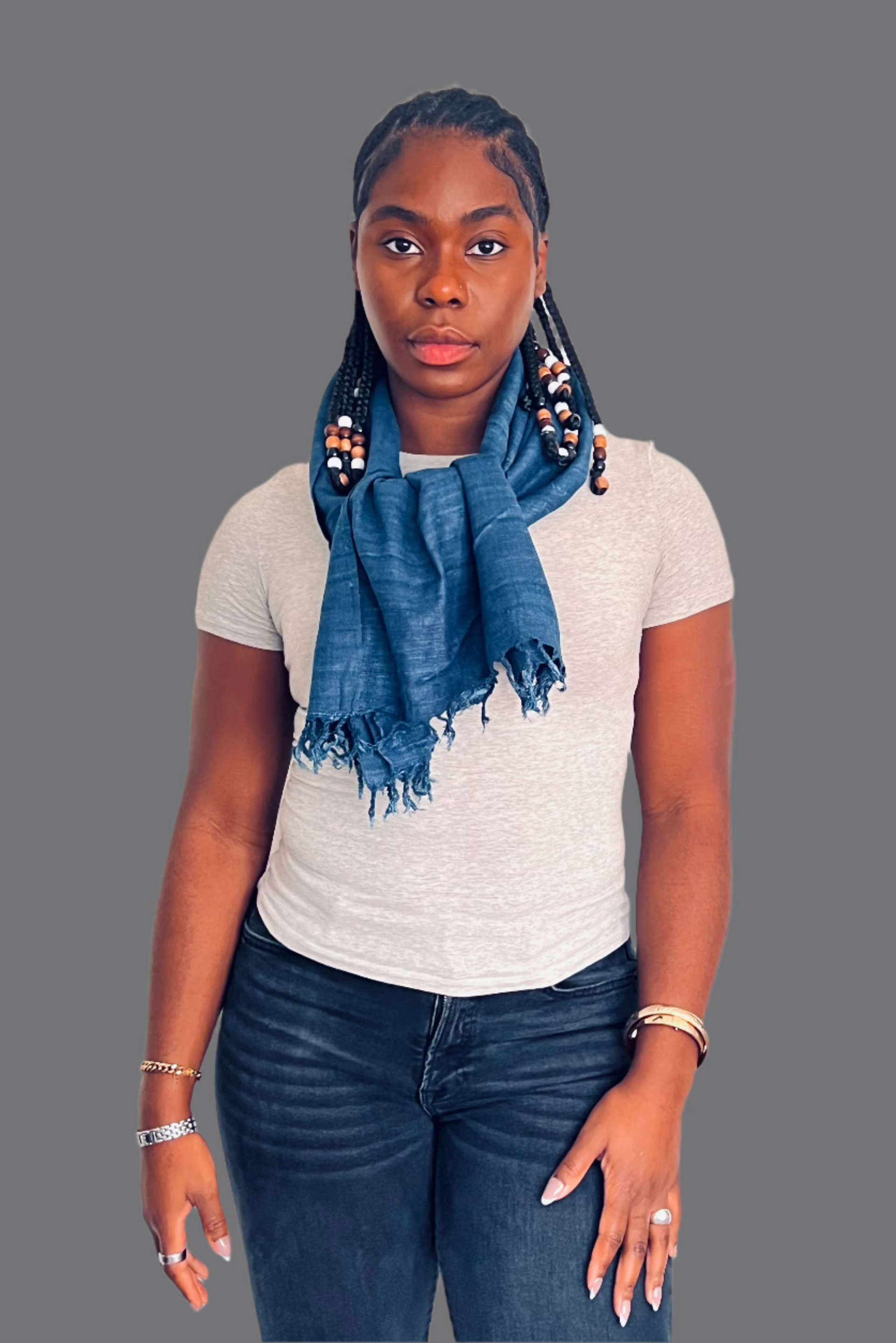 小物 Porter Classic - INDIGO PRINT SILK SCARF Vegan Peace Silk Scarf | Sustainable Fashion + Home Goods