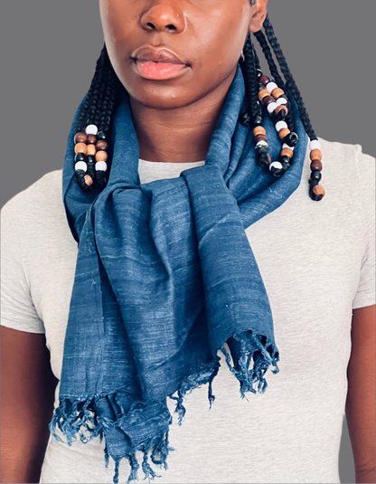 Indigo Pure (Vegan) Peace Silk Scarf