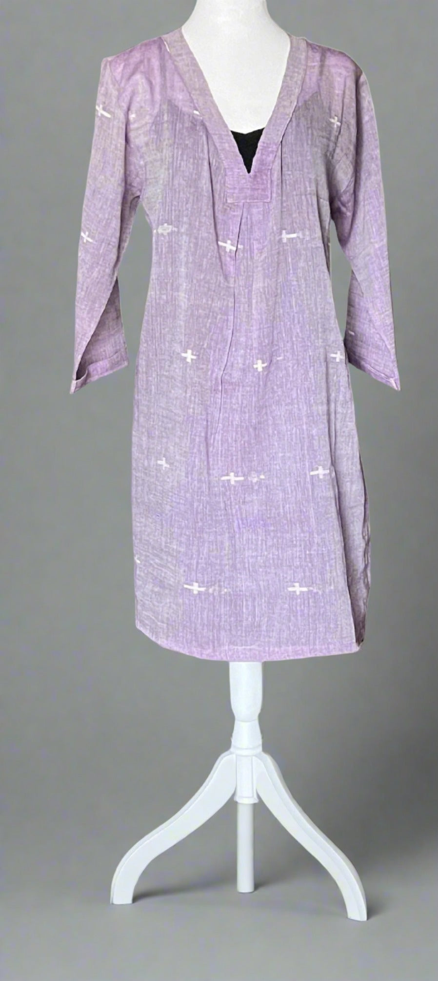 Lavender Short Dress-Kaftan