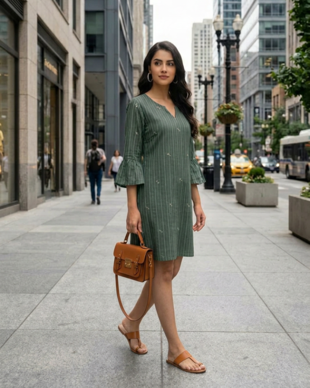 Wholesale - Mint Julep Dress with Ruffled Sleeves