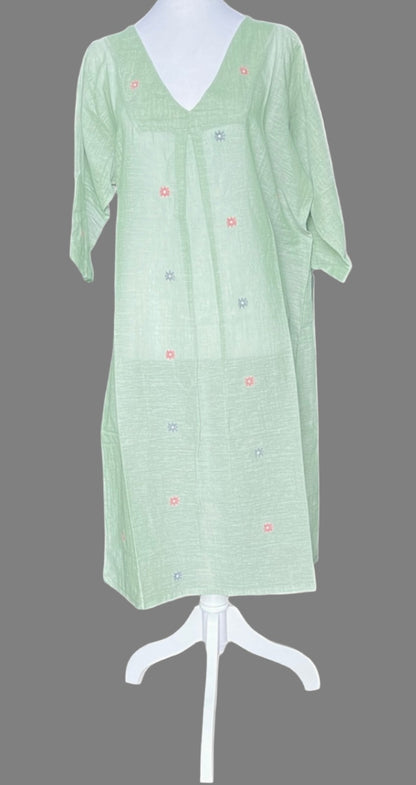 Primavera Jamdani Dress-Kaftan