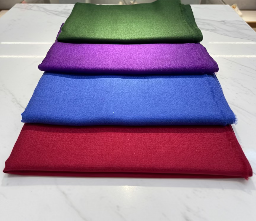 Pure Luxury Pashmina Scarf - 4 colors - Red, Dark Green, Cobalt Blue, and Amethyst/Dark Purple
