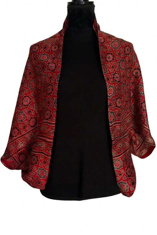 Tara - Ajrakh Modal Silk shrug - All Season
